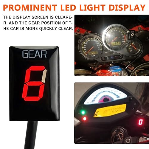 Miniatura 3 de Impermeable 1-6 velocidades LED Indicador digital de engranajes Medidor de pantalla para Yamaha FZ6 FZ6R FZS600 FZS1000 Fazer XJ6 YZF-R6 R6S R1 FZ8
