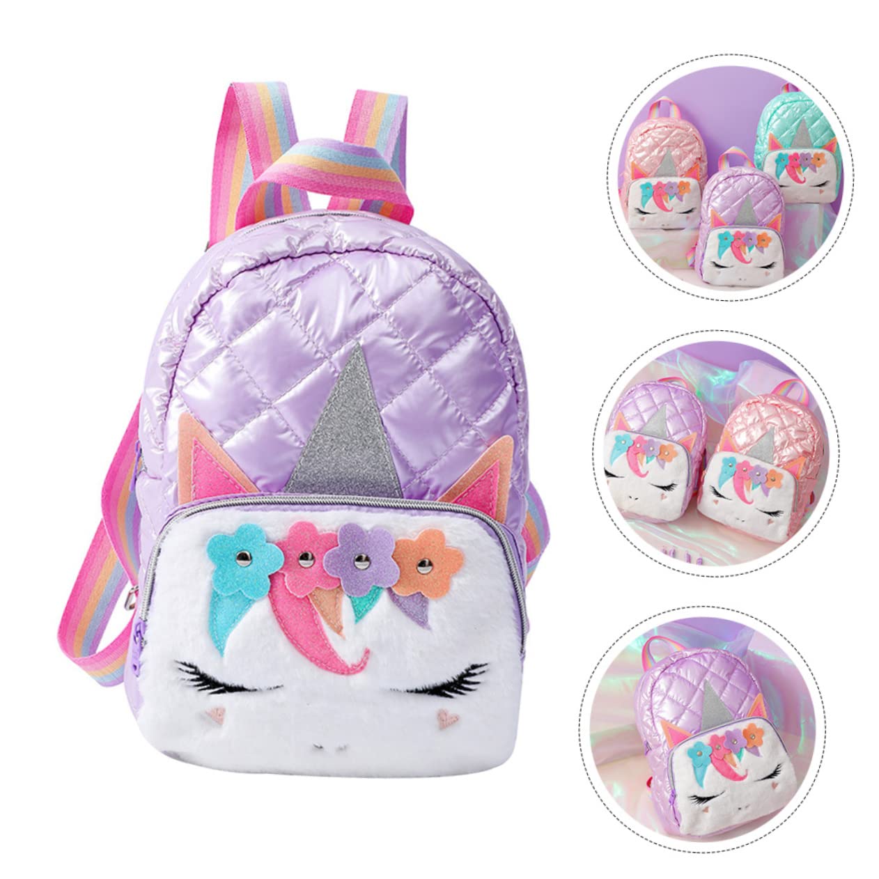 SHERCHPRY Mochila Escolar De Dibujos Animados Mochila De Peluche para Unicornio para Niña Mochila De Unicornio para Bolso De Hombro para Colegio