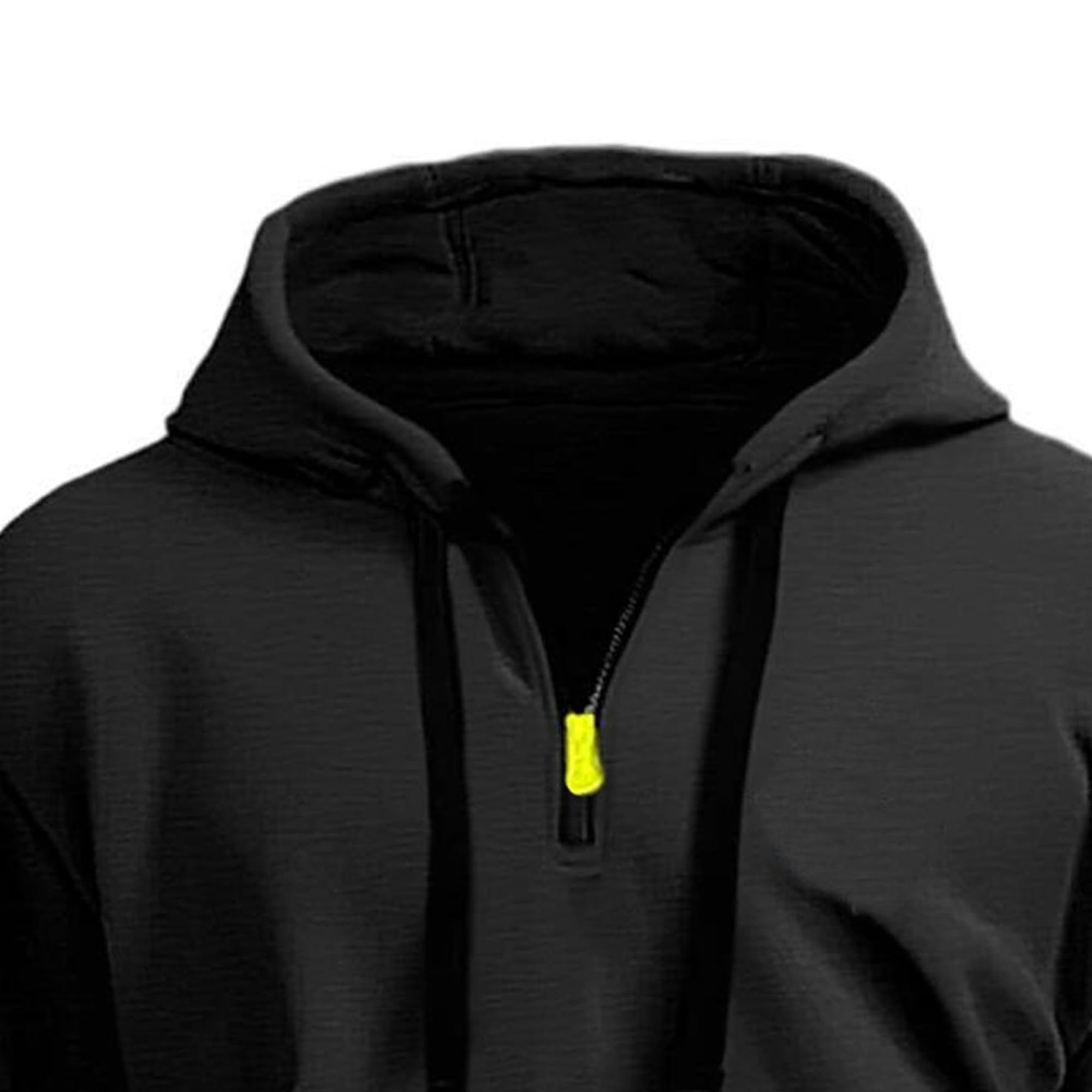 Maiyifu-GJ Men's Tactical Sweatshirt Quarter Zip Cargo Hoodies Pullover Workout Sports Running Outdoor Warm Jacket (Black,Small)