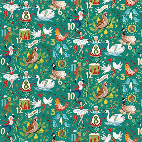 12 Days - Folded Gift Wrap Paper for Birthday Party, Baby Shower, Table Runner, Drawer Liner, Party Backdrop, Scrapbooking, Decoupage | Colors of Rainbow