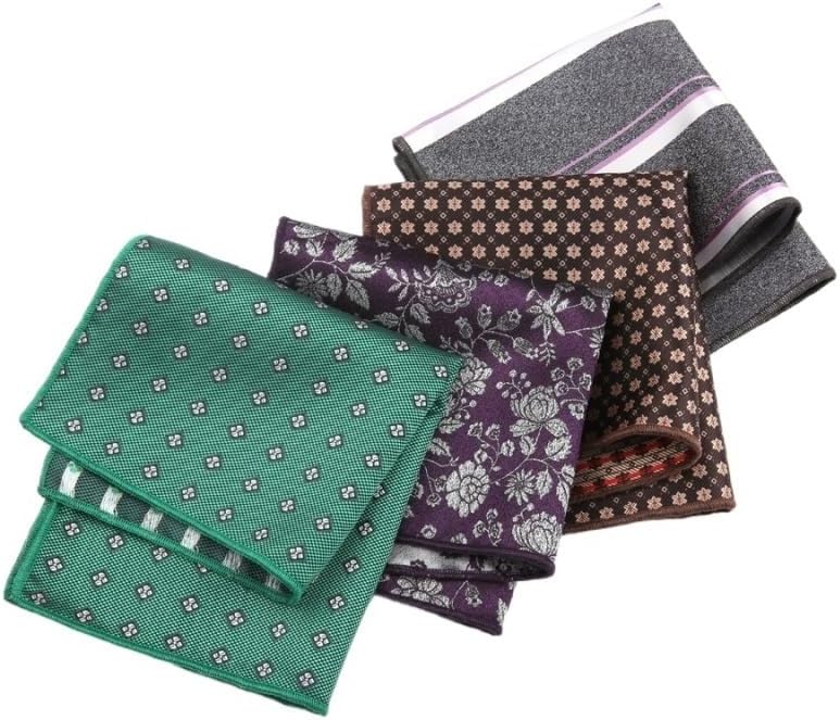 Retro Patterned Pocket Square Versatile Formal Accessory for Men's Wear