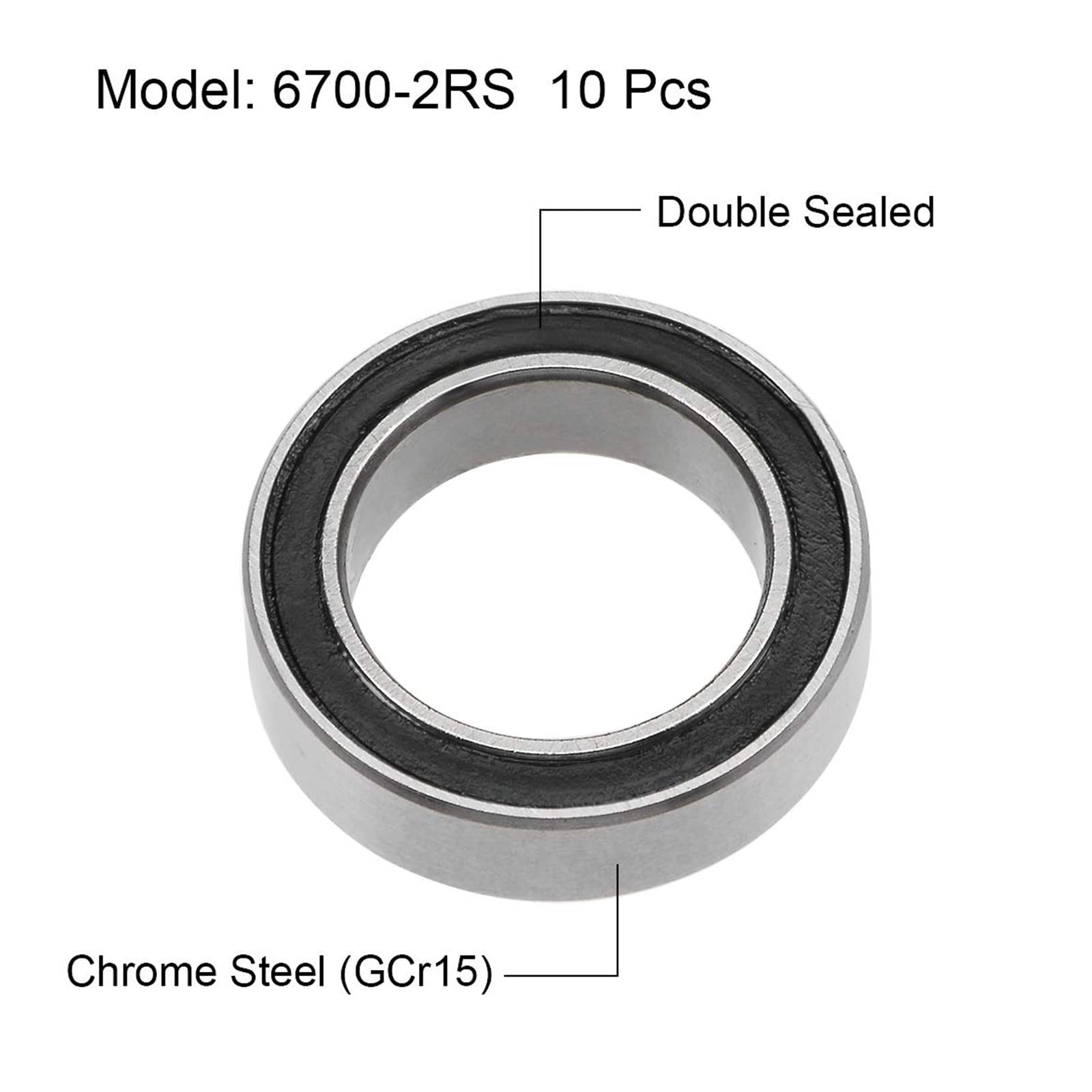 10/100PCS 6700ZZ 6700 2RS RS 6700-2RS 10x15X4 Mm Guarnizione in gomma in miniatura Cuscinetto a sfere a gola profonda ABEC-5 (Size : ABEC 5, Color : 100PCS_6700 2RS BLUE)