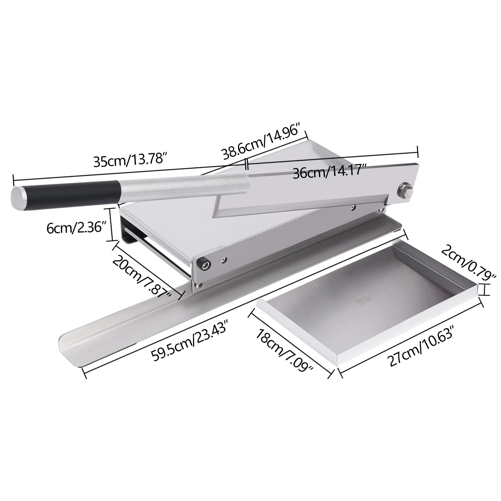 Hteedy Manual Meat Bone Cutter, Heavy Duty Manual Meat Bone Cutter Chopper Chicken Cutting Machine with Blade, Kitchen Meat Slicer Machine for Pig Feet, Beef Ribs