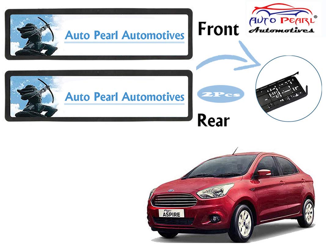 Auto Pearl Plastic Car Registration License Plate Frame Holder, Car Protective Frame License Plate Covers Holders for - Figo Aspire