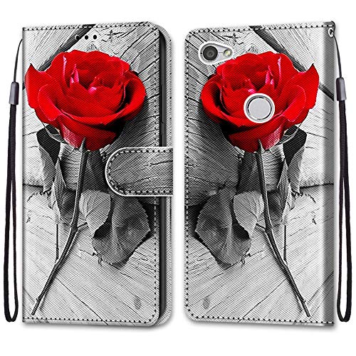Mo-Somnus Funda para Xiaomi Redmi Note 5A, Funda Cartera Funda Libro Caso Piel PU con Tapa Magnético Billetera Flip Carcasa Cuero [Protección Completa] [Ranura para Tarjeta] (Rosa)