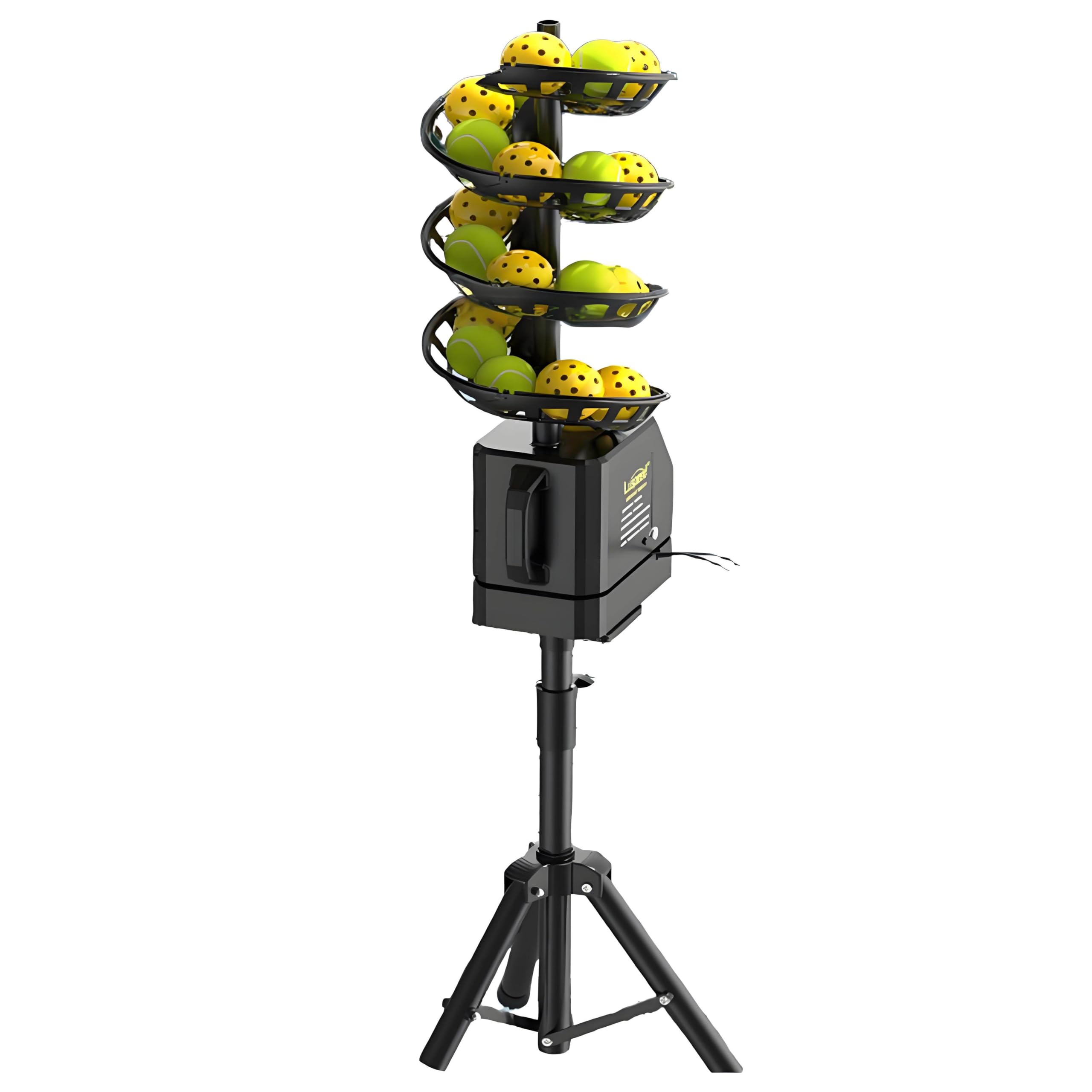 Lanzador Automático Pelotas Tenis,Máquina De Pelotas De Tenis De 33 Bolas,ángulo Ajustable, Batería 3–5h,para Principiantes Y Jóvenes Jugadores Machine+Net