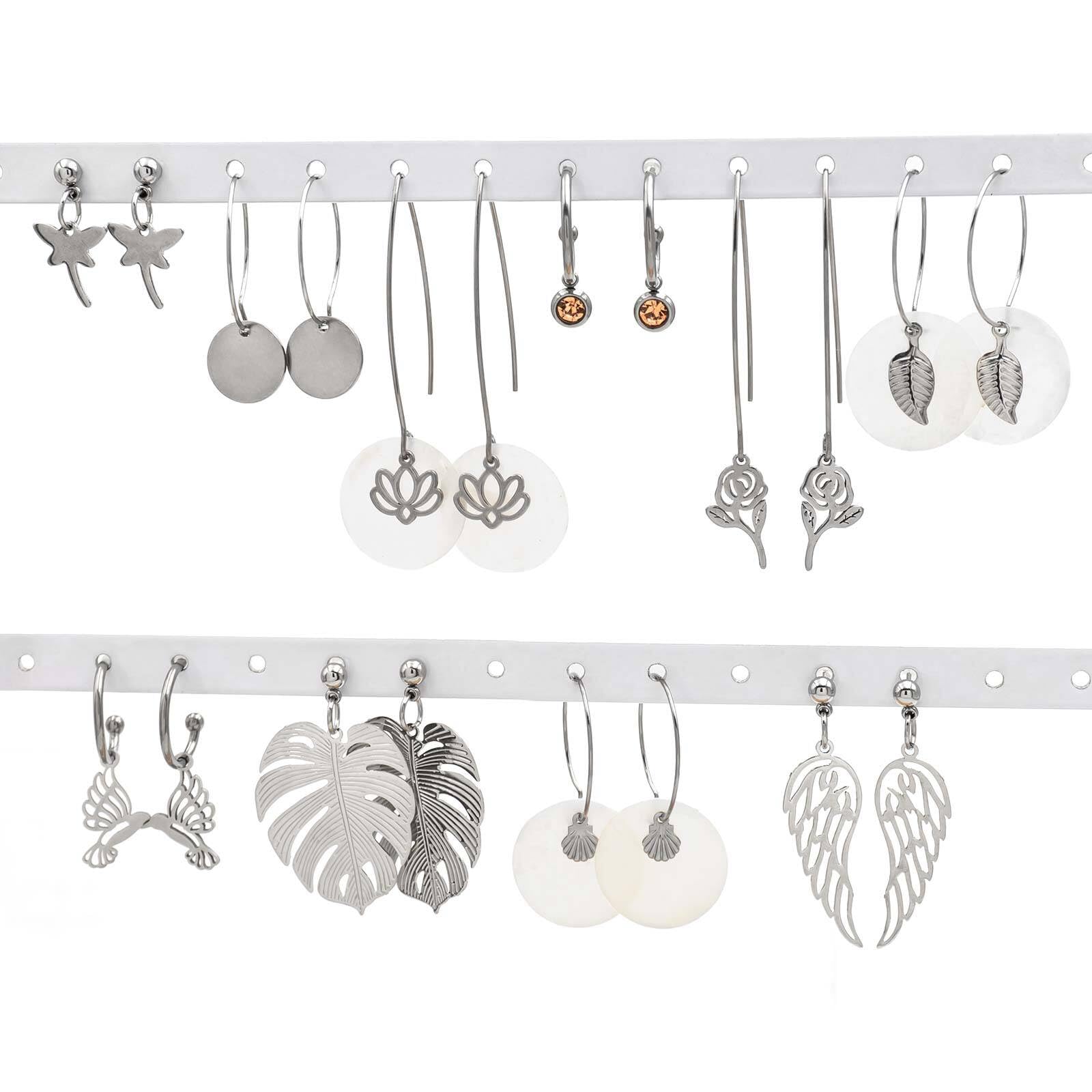 Lot Mélangé Prémium🥇de 20 (2,40€ La Paire) : Boucles D'Oreilles Dorées En Acier Inoxydable - 20 Modèles Différents Dans Le Lot - Grossiste De France Distribution