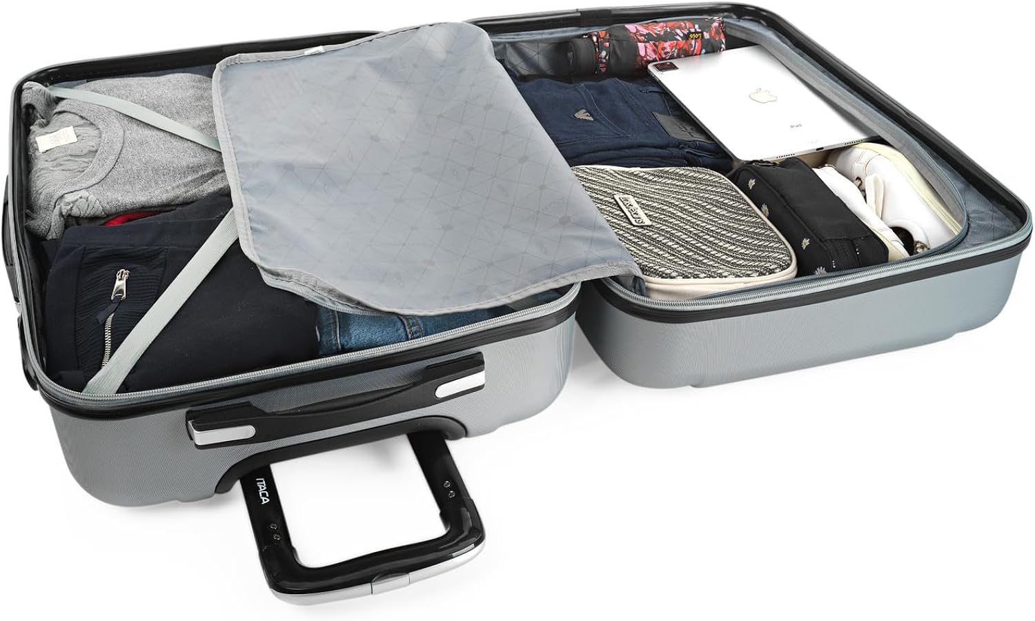 ITACA - Valigia Media da Viaggio Rigide. Trolley Medio con 4 Ruote. Materiale ABS Valigia Media Rigida in Offerta Resistente e Super Leggero - Valigia 20 kg Lucchetto TSA 71160, Argento ITACA - Valigia Media da Viaggio Rigide. Trolley Medio con 4 Ruote. Materiale ABS Valigia Media Rigida in Offerta Resistente e Super Leggero - Valigia 20 kg Lucchetto TSA 71160, Argento