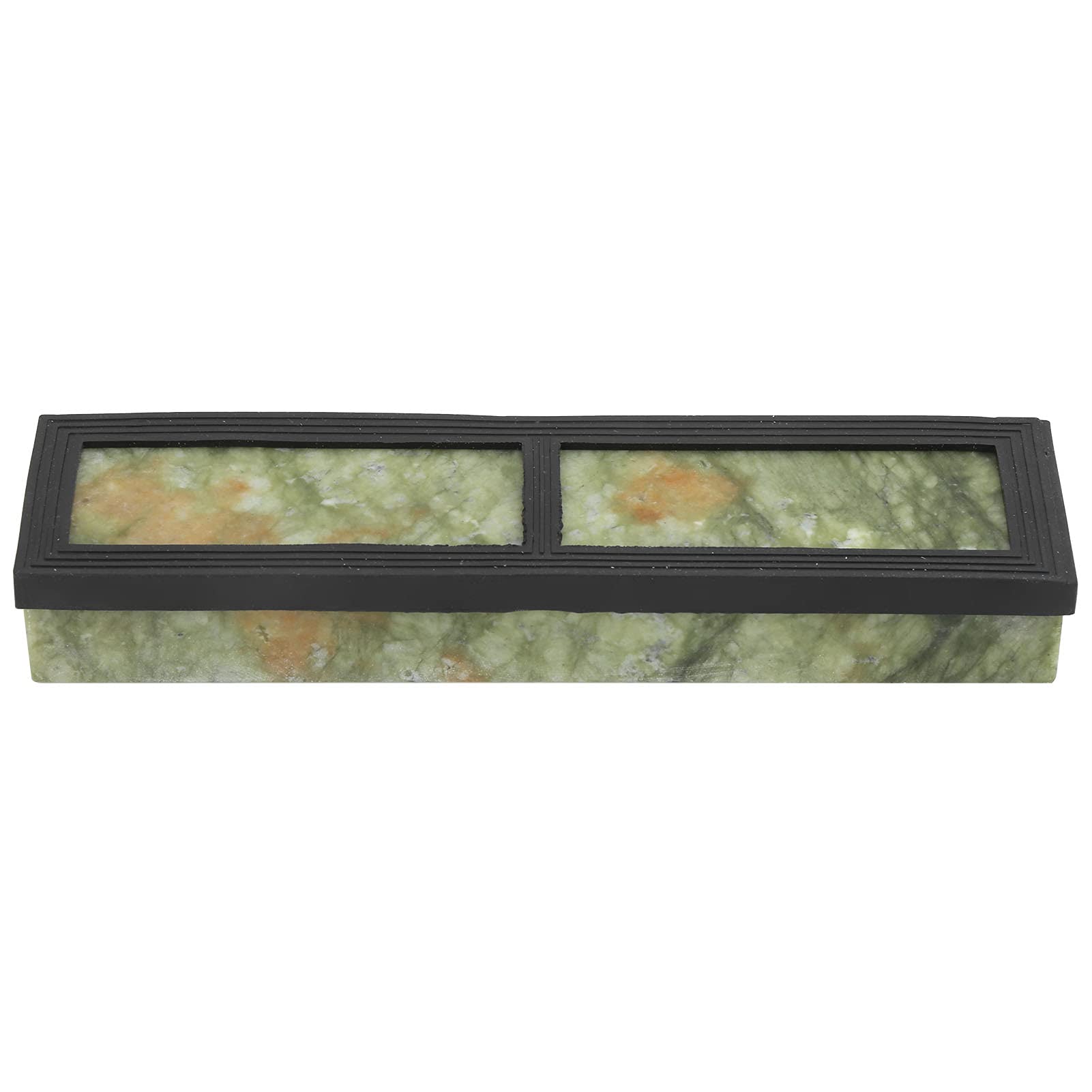 Fdit Pierre à Aiguiser, 10000 Aiguiseur de Couteaux en Béryl Naturel avec Base en Silicone, Vert, pour Couteau ou Ciseaux Affûtage Fin et Polissage