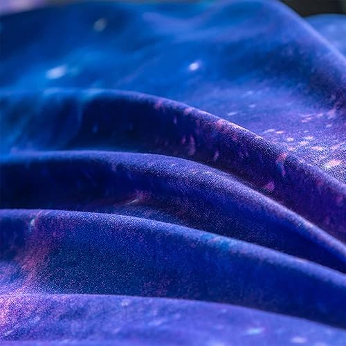 Vista 5 de Funda de edredón tamaño Queen, juego de cama suave con patrón estrellado de 3 piezas, 1 funda de edredón de 90 x 90 pulgadas con cierre de Cielo