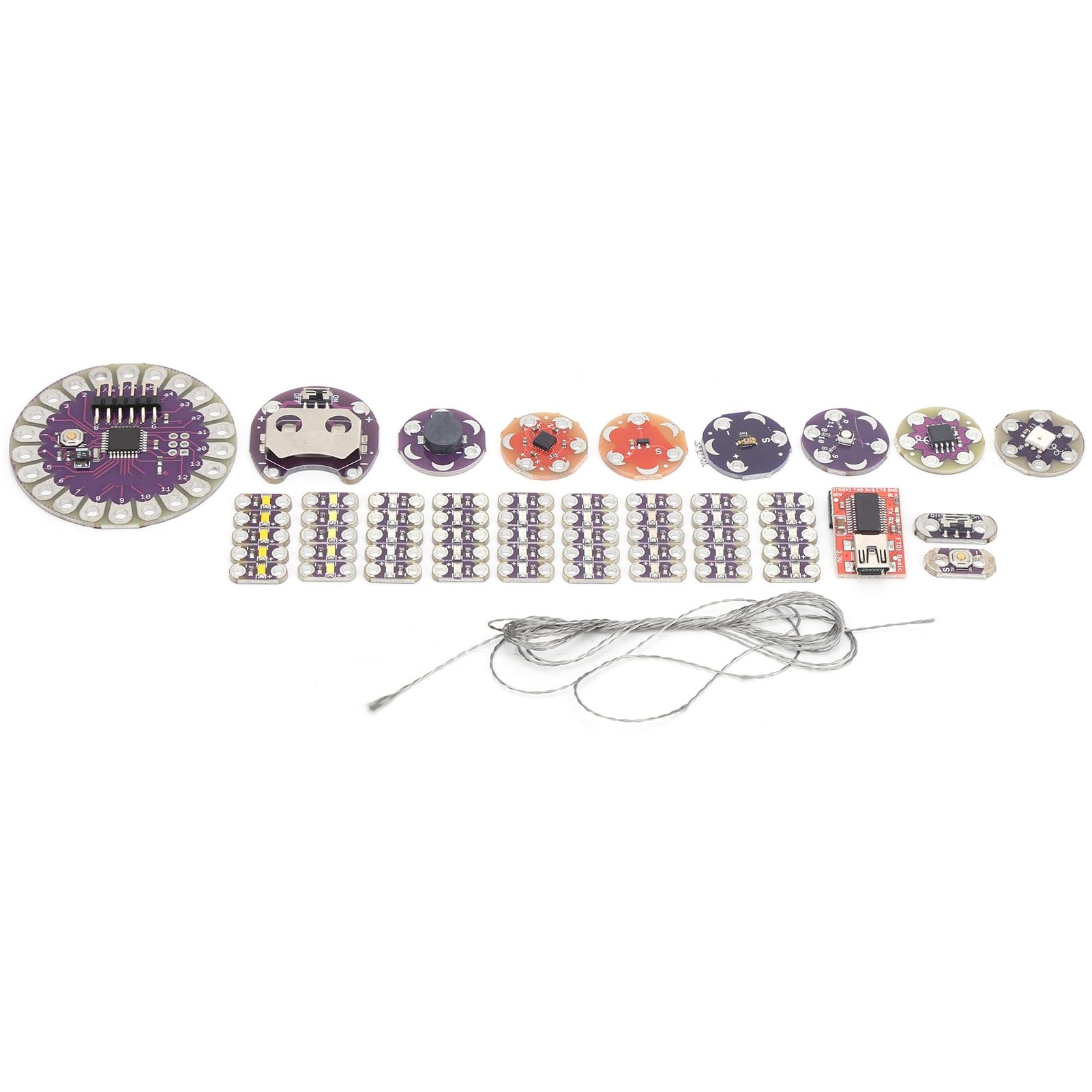 Klanata Lilypad Kit Wearable Electronic LED- und Sensor -Kit mit Temperatursensor und Kabel, elektronische Komponenten für DIY -Projekte und tragbare Tech -Enthusiasten