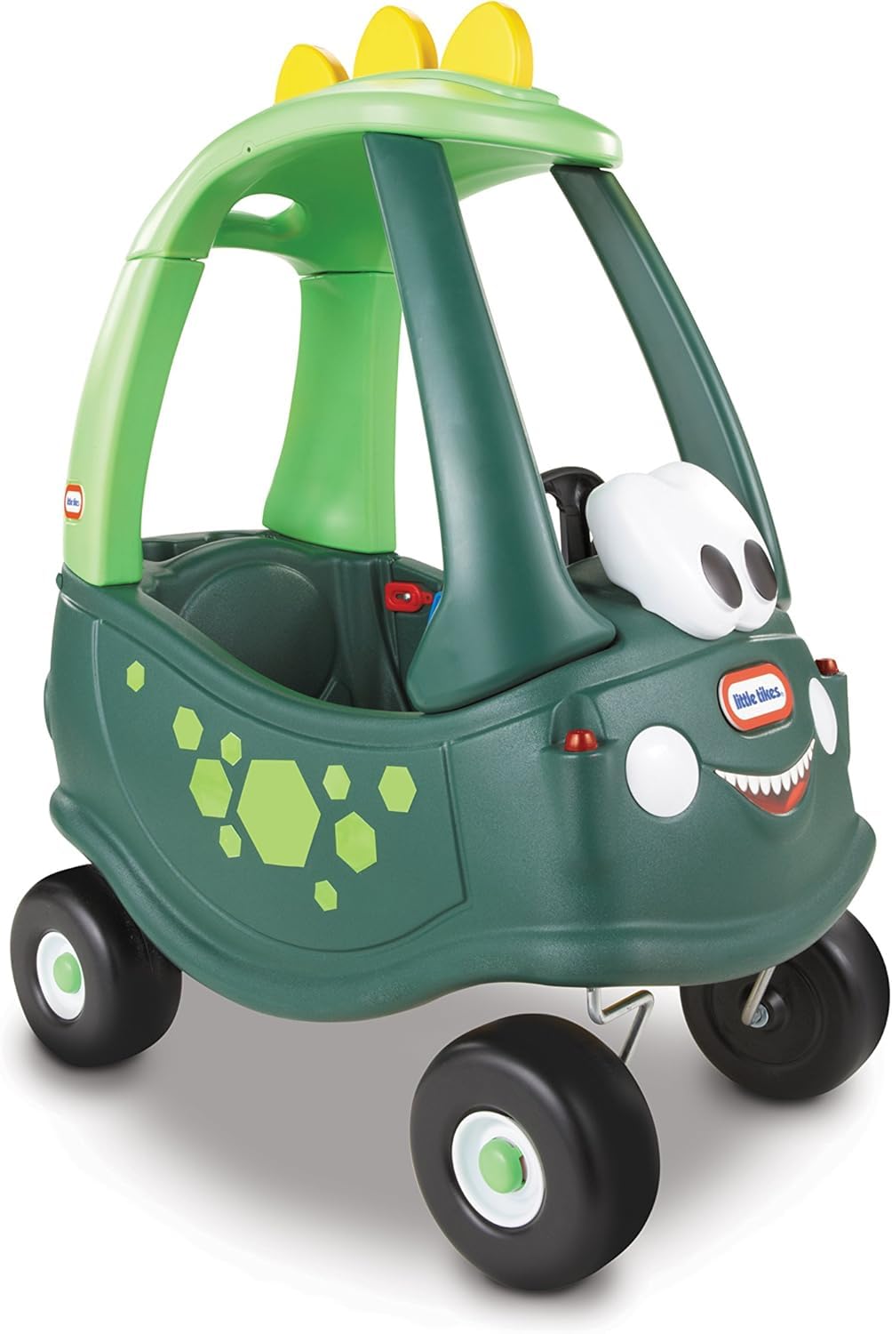 Little Tikes Cozy Coupe Dino - Gioco Cavalcabile, Poggiapiedi Rimovibile, Clacson Che Funziona Davvero, Interruttore di Accensione e Tappo del Serbatoio, età dai 18 Mesi in su