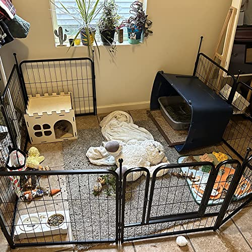 Image of Dog Playpen,Portable Outdoor Dog Fence, Dog Playpen for Large /Medium /Small Dogs, Dog Fences for the Yard,with Doors Foldable Metal (40 inch, 24 Panels)