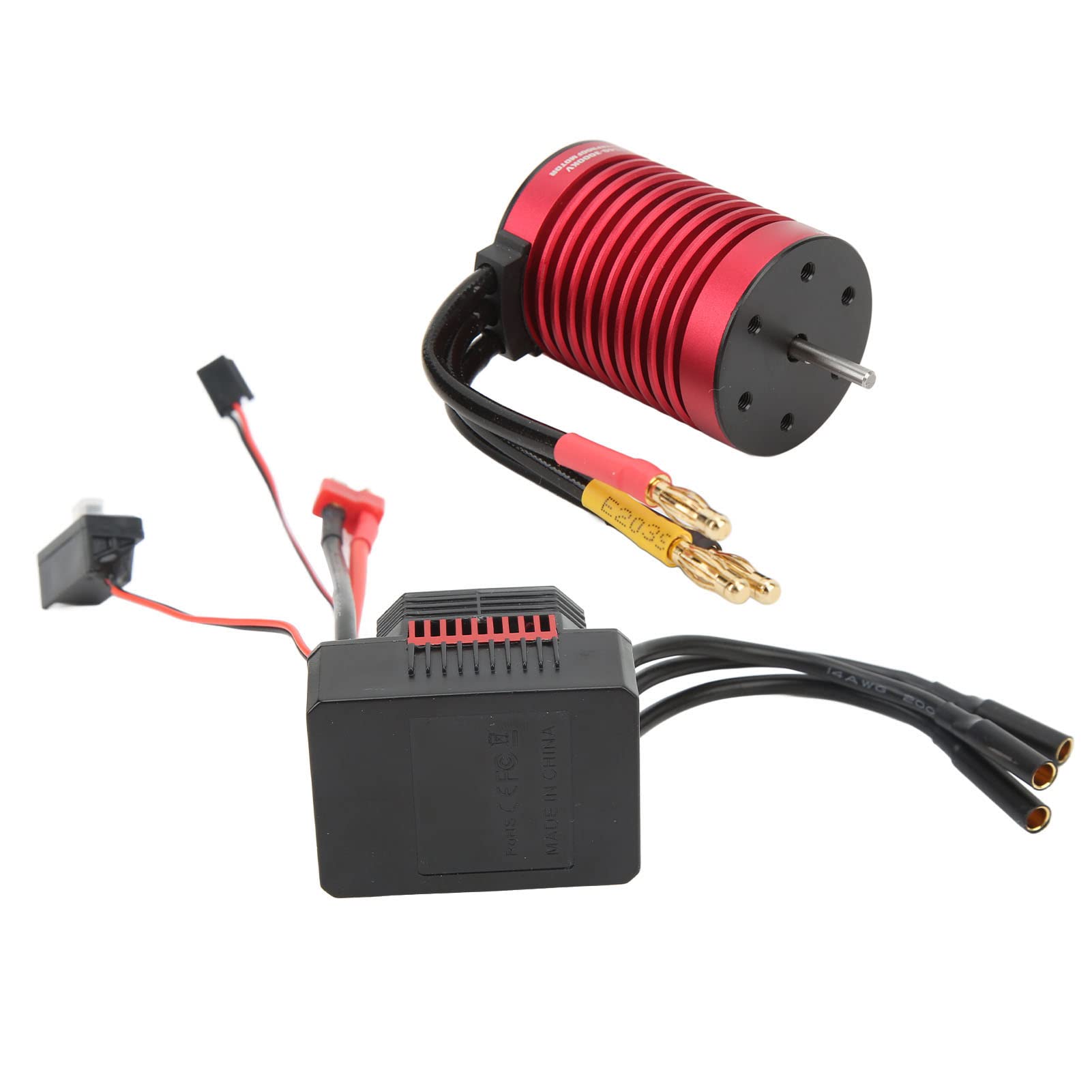 Changor Bezszczotkowy Silnik RC ESC Combo Wysoki Moment Obrotowy 3000KV Aktualizacja Zamienna dla Pojazdów Bezszczotkowych 1/10 Stop Aluminium