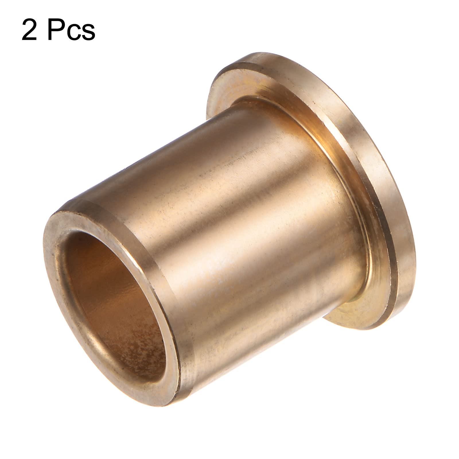 QUARKZMAN 2pcs Bride Roulement Manchon 15mm Alésage 21mm OD 25mm Longueur 3mm Bride Épaisseur Bronze Douille Autolubrifiant Douilles Manchon pour Industriel Équipement