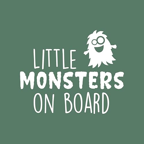 Miniatura 1 de Aurabeam Vinyl Wall Art Decal - Little Monsters On Board - 5" x 6" - Sarcastic Cute Funny Adult Joke Little Monster Shape Quote Sticker for Playroom