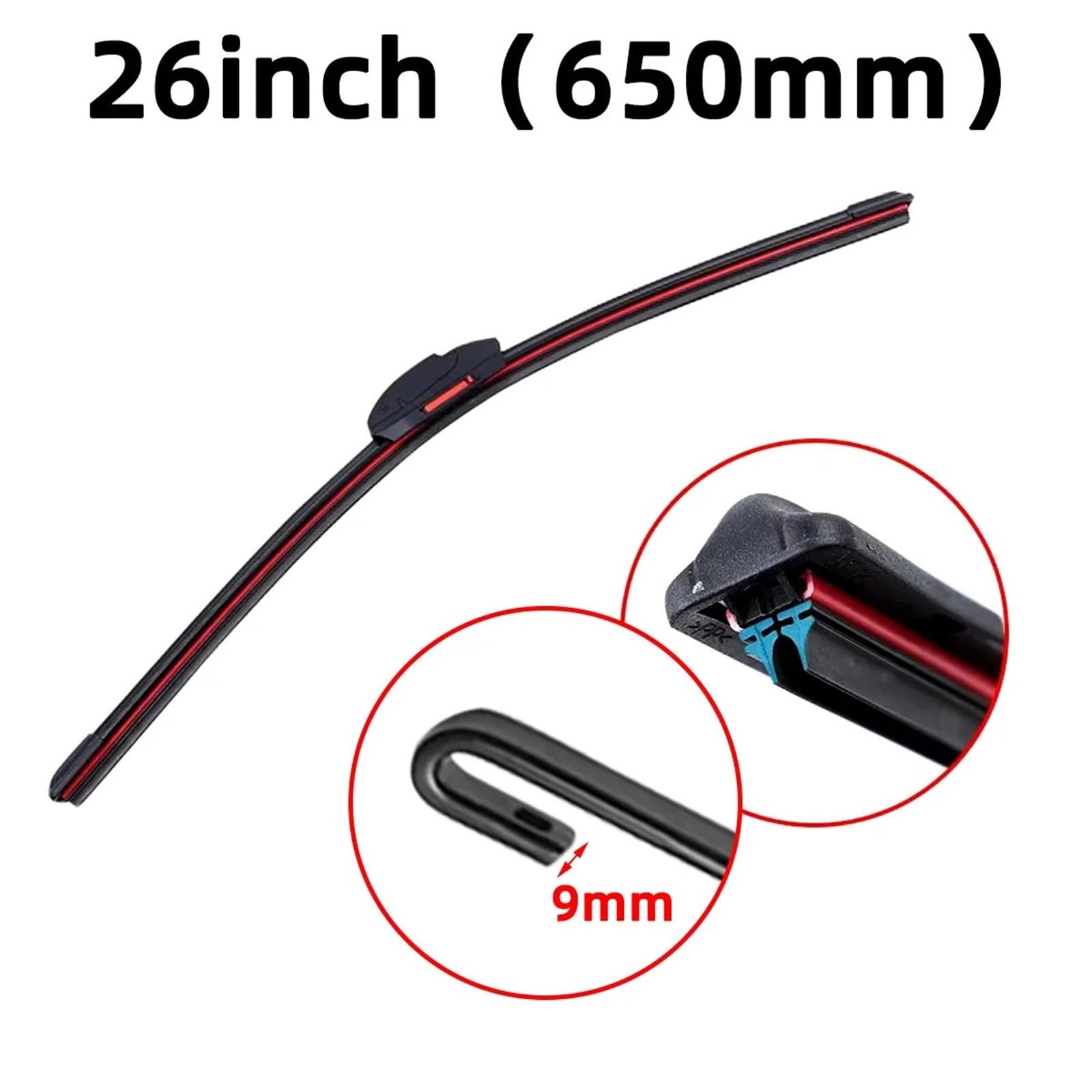 Hojas de repuesto para limpiaparabrisas Escobilla limpiaparabrisas impermeable con gancho J/U, escobilla de goma doble 13 "14" 16 "18" 19 "20" 21 "22" 24 "26" 28 "