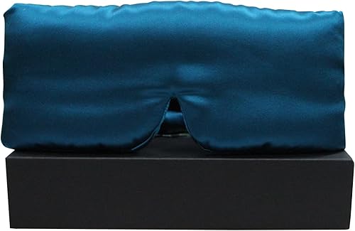 Máscara de ojos 100% seda de morera opaca para dormir para dormir por la noche y siesta de viaje, sombra de ojos suave y ajustable, cómoda venda