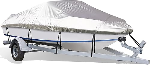 Funda para lancha resistente a la decoloración, resistente a la decoloración, resistente al agua, grado marino, poliéster 300D, correas resistentes