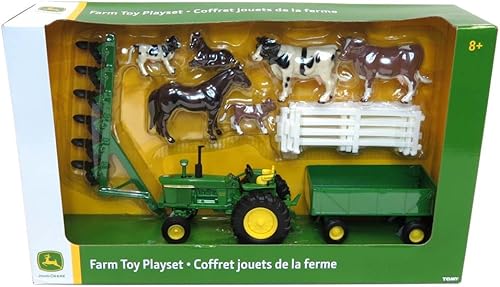Miniatura 2 de TOMY John Deere Farm Toy Playset - Escala 1:32 - Incluye juguete de tractor fundido a presión, juguetes de animales de granja y accesorios de