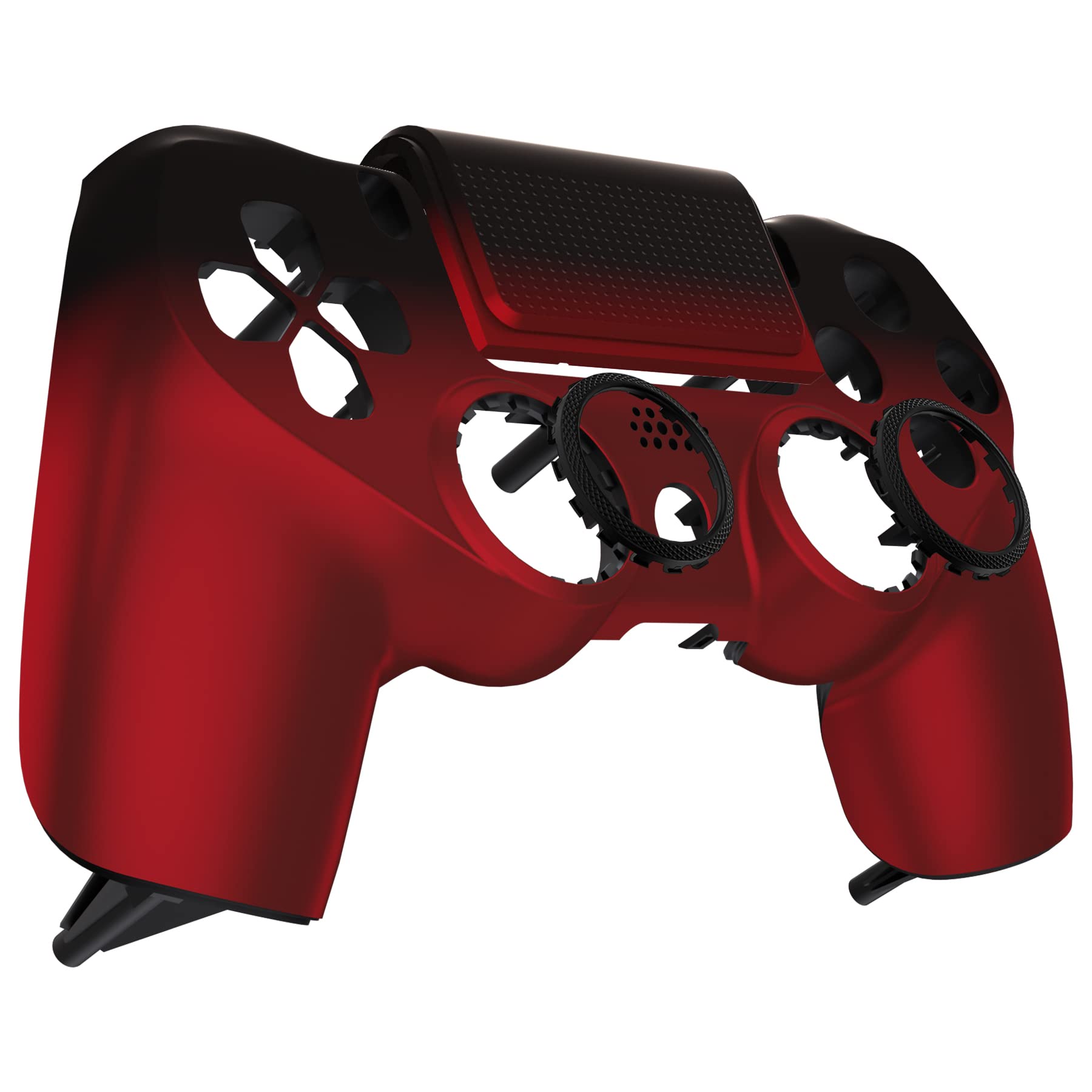 eXtremeRate Ghost Coque pour ps4 Manette avec Pavé Tactile pour ps4 Slim Pro JDM-040/050/055, Manette Non Incluse,Dégradé Noir Rouge