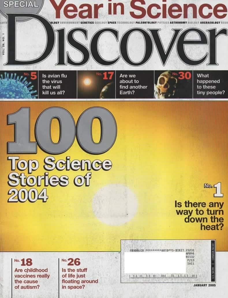 Discover January 2005, 100 Top Science Stories of 2004
