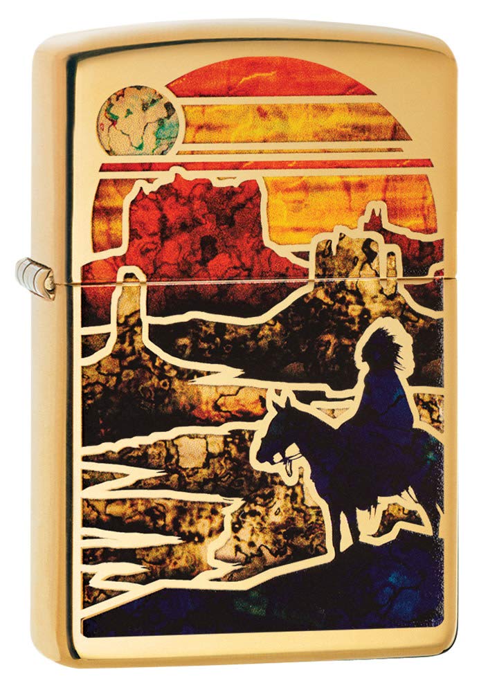 Zippo Zfusion Desert High Polish Brass Pocket Lighter, One Size