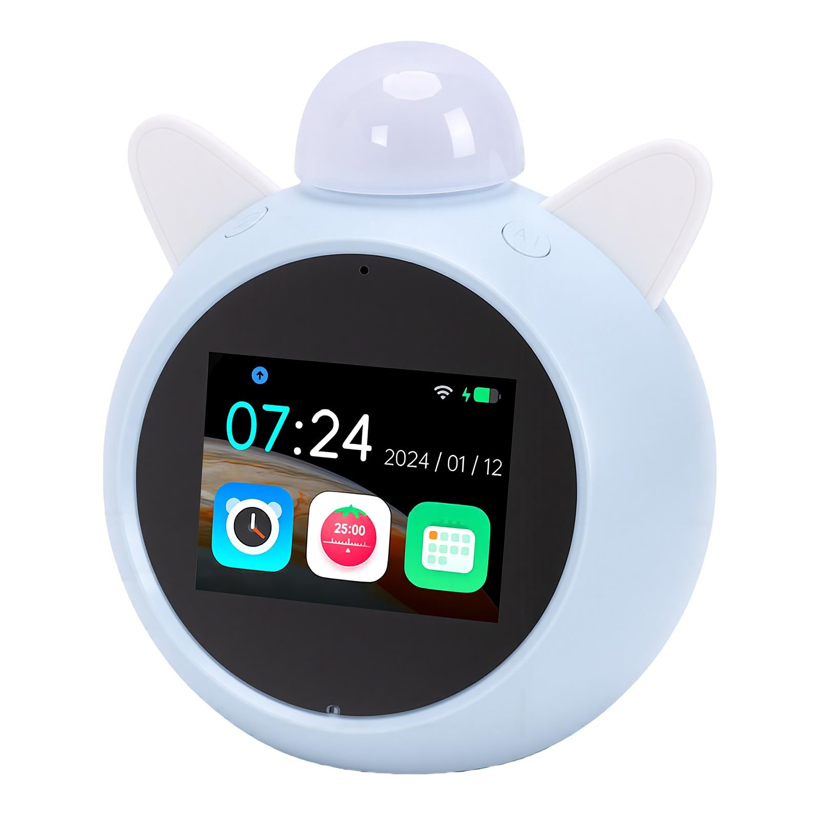 Fabater Sveglia AI per Bambini, Touch Screen da 2,8 Pollici | Orologio intelligente WiFi con storie della buonanotte, luce notturna, macchina sonora per l'addestratore del sonno