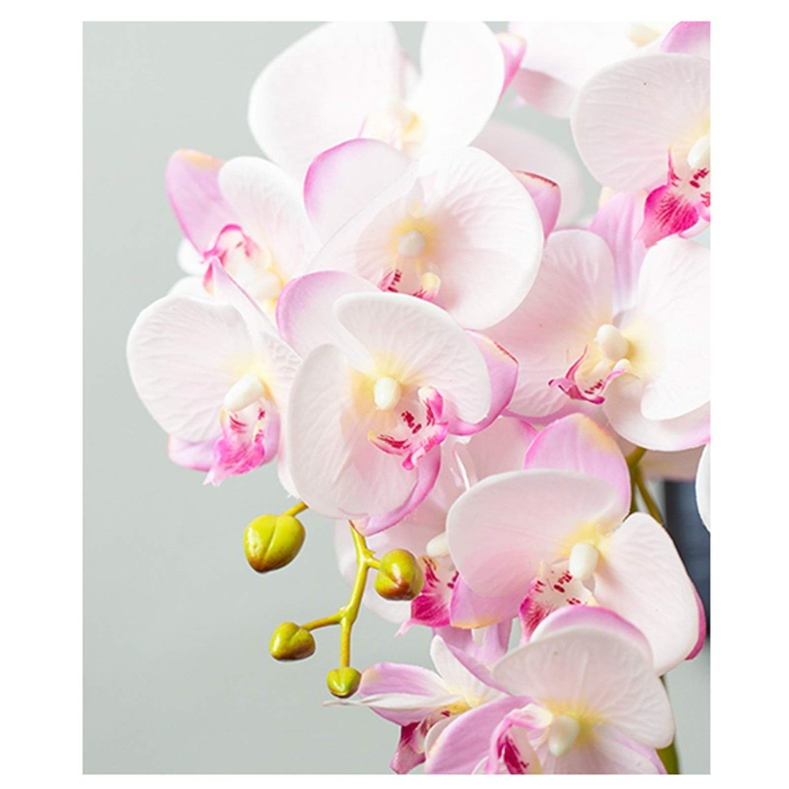 Dekoracje Sztuczne kwiaty z wazonem Sztuczne kwiaty z wazonem Orchidea Phalaenopsis Sztuczny kwiat w wazonie Ozdoby na środek stołu w jadalni, Aranżacje pokoju dziennego Dekoracja Faux