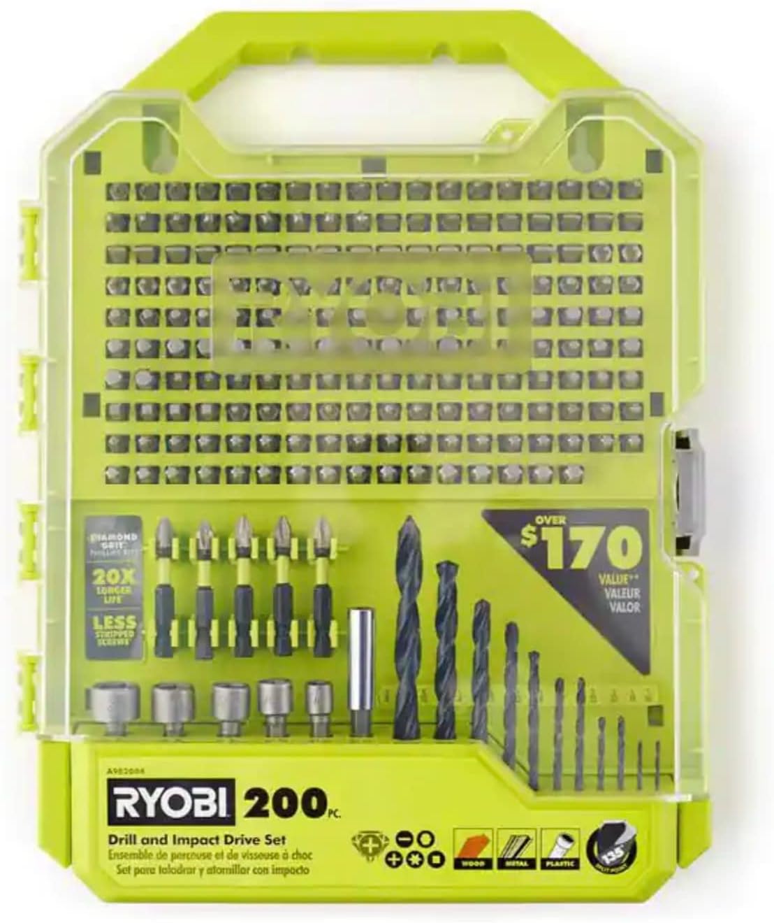 RYOBI 200 Piece Drill and Impact Drive Set : Amazon.co.uk: DIY & Tools