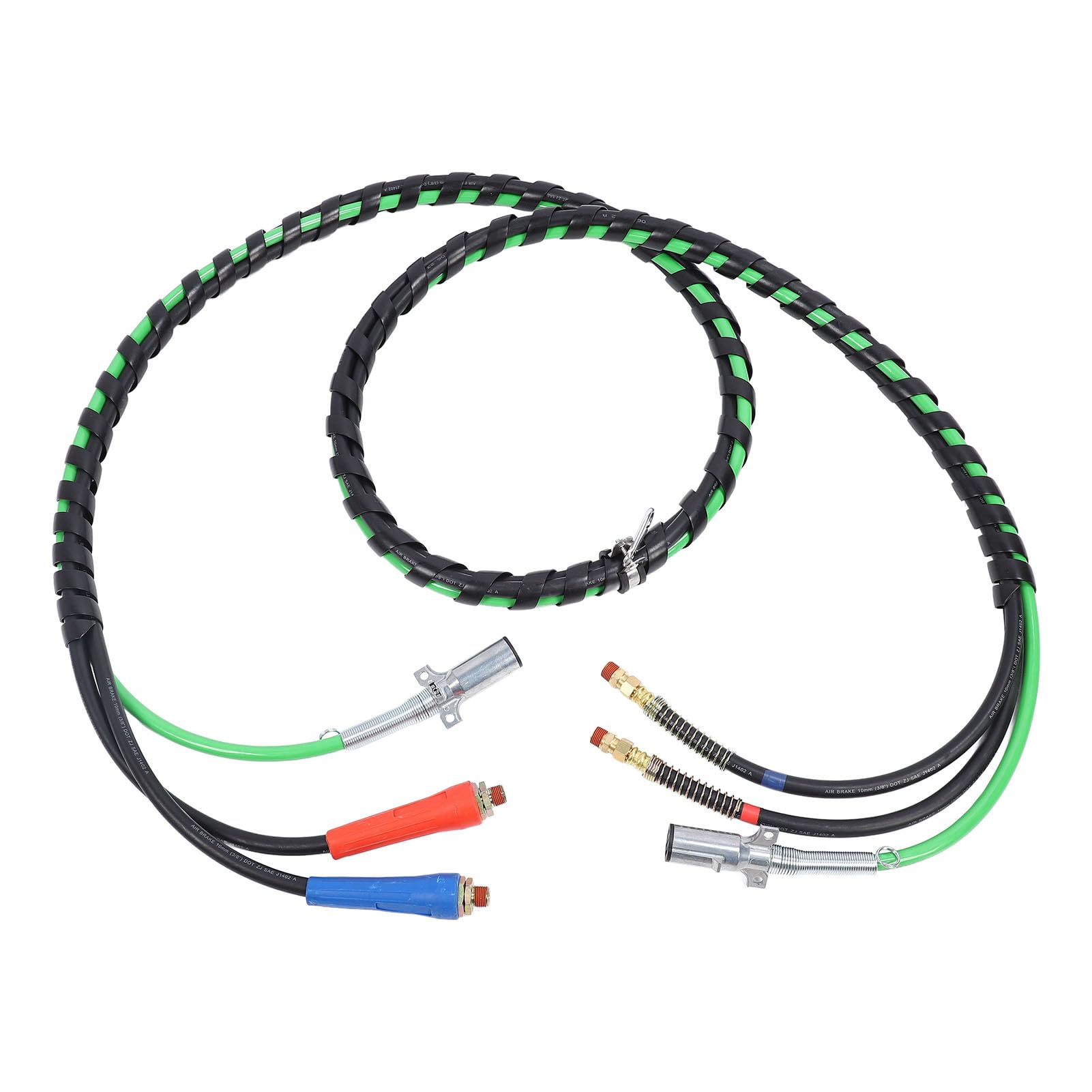 CHICIRIS Kit de Manguera de Línea de Aire de 15 Pies, Conector de 7 Vías, Líneas de Goma Premium para Integración de Semirremolques y Tractores