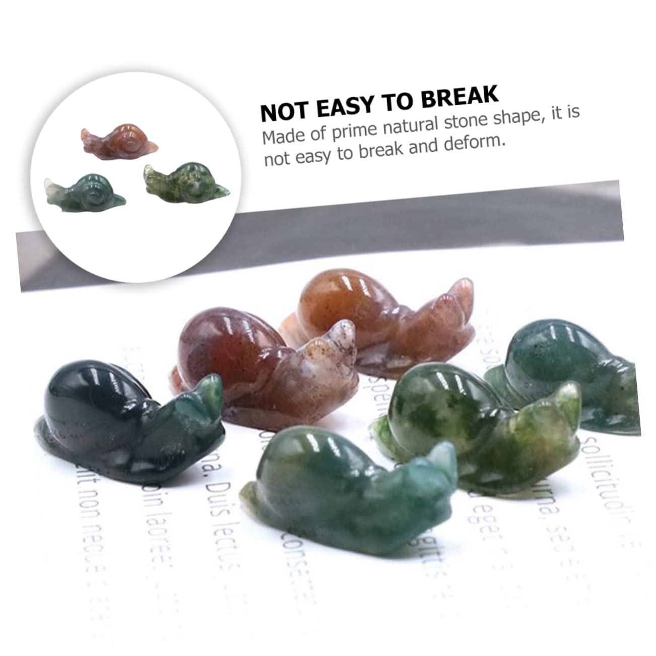 Sosoport 9stücke Bunte Schneckenfiguren Aus Naturstein Kreative Deko Für Garten Zuhause Und Büro Stilvolle Miniaturen Mit Feinen Details Und Langlebigem Material Zufällige Farben