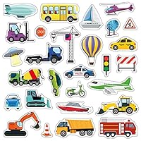 WALPLUS Gel haftend Fensteraufkleber Dekoration Aufkleber Wiederverwendbar Abnehmbare Statische Aufkleber Acrylglas Spiegel Bauen und Stadttransport 28 Stücke, (WGC1002)