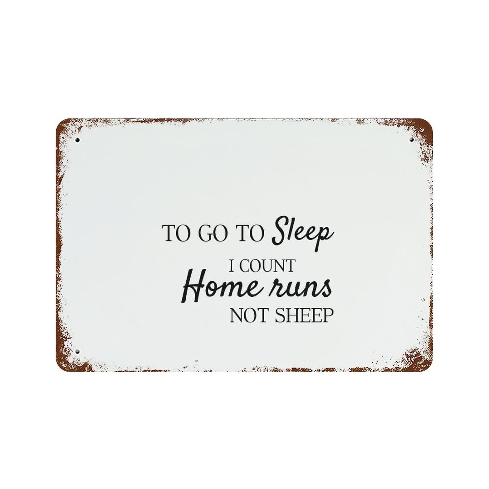 Plaque métal Home Runs citation decoration bar vintage