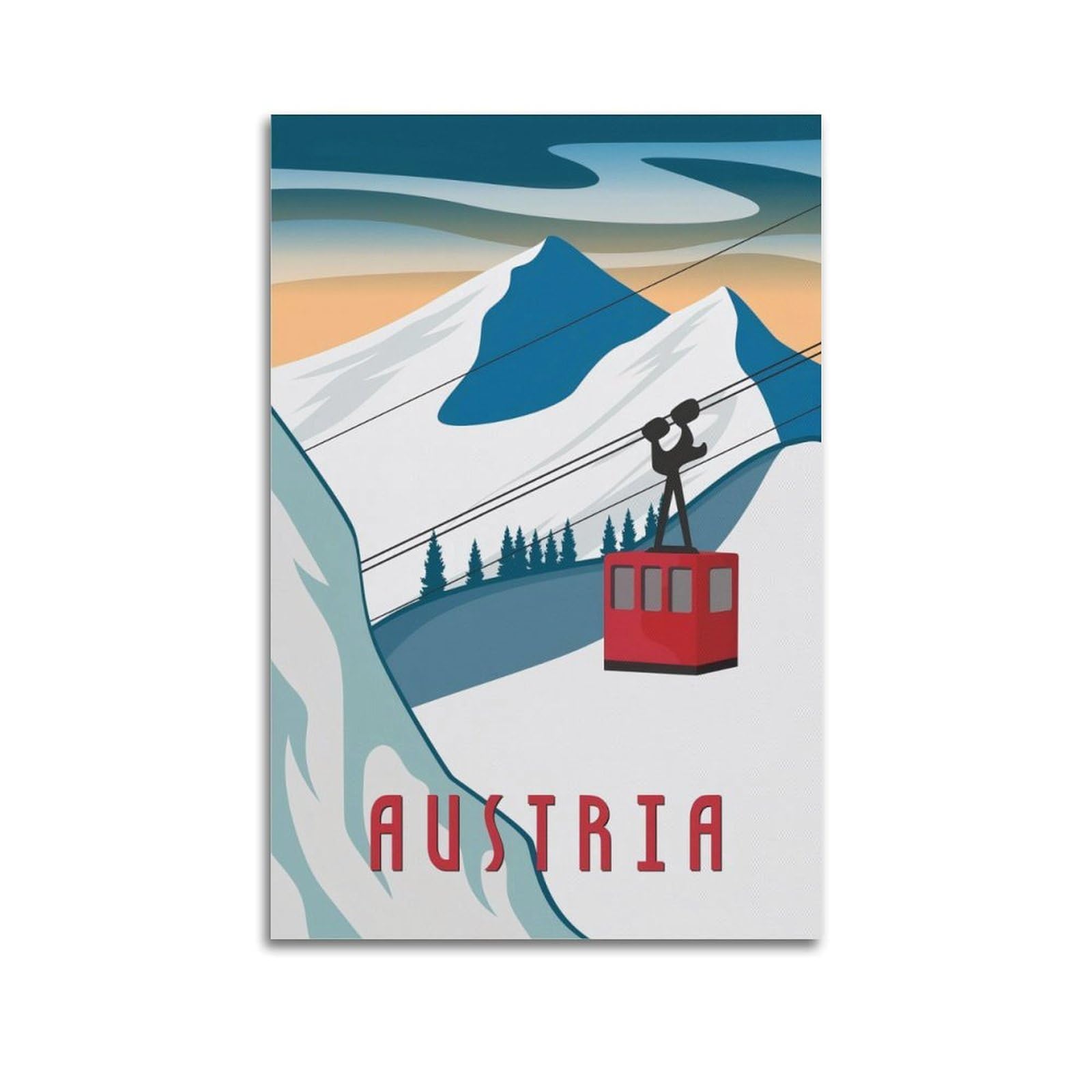AUSTRIA Ski Lift Poster Poster Decorative Painting Canvas Wall Posters And Art Picture Print Modern Family Bedroom Decor Posters 12x18inch(30x45cm)