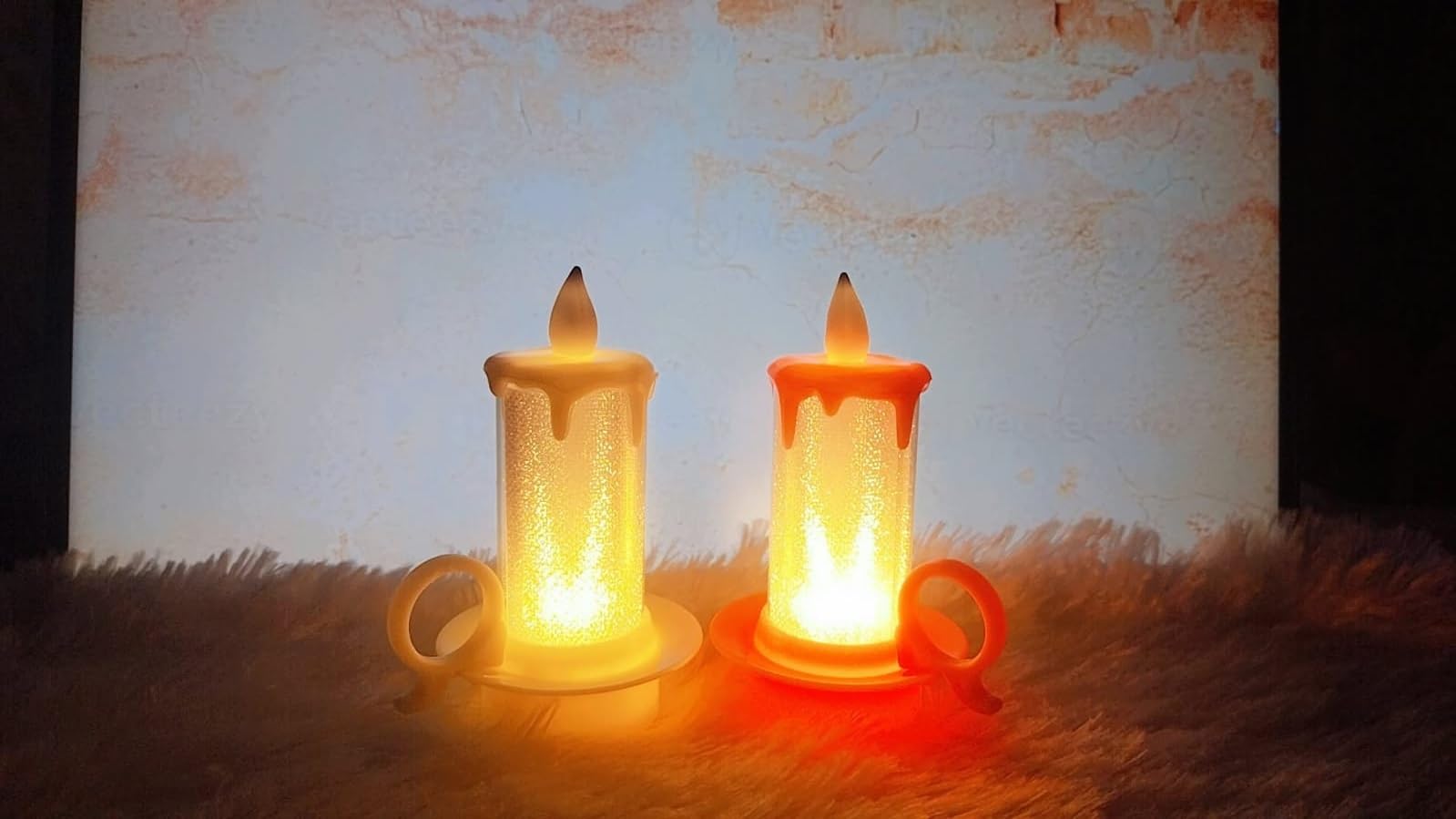 Decorative Plastic Pillar Candle Holders, White, Set of 2, Table Centerpieces for Coffee Tables, Wedding and Christmas Home Decor