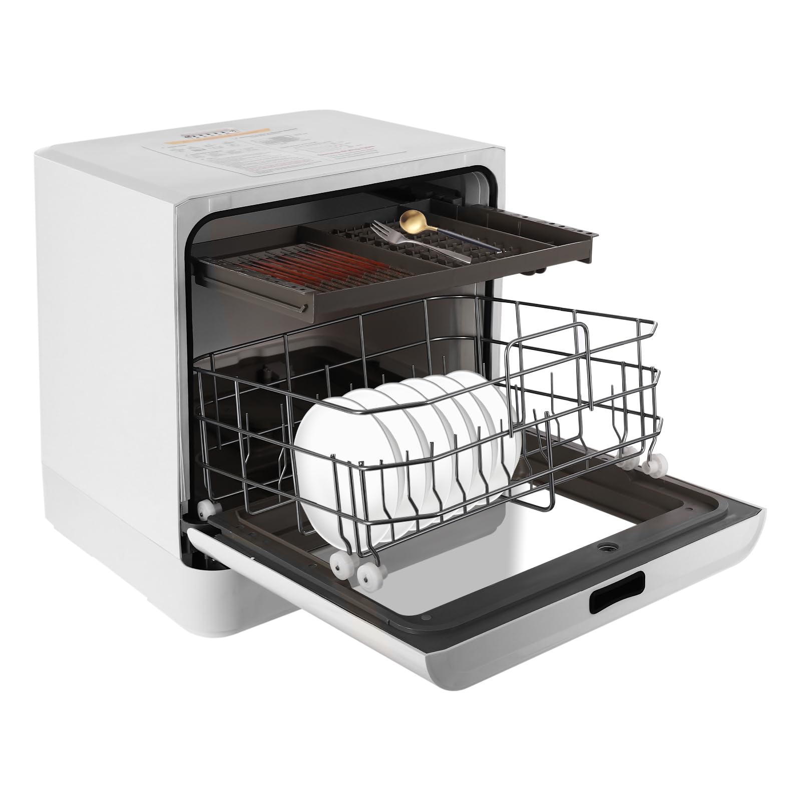 Lavastoviglie da tavolo, mini lavastoviglie portatile, doccia girevole a 360°, lavastoviglie da tavolo con quattro modalità di pulizia e asciugatura, risparmio energetico, autoportante per