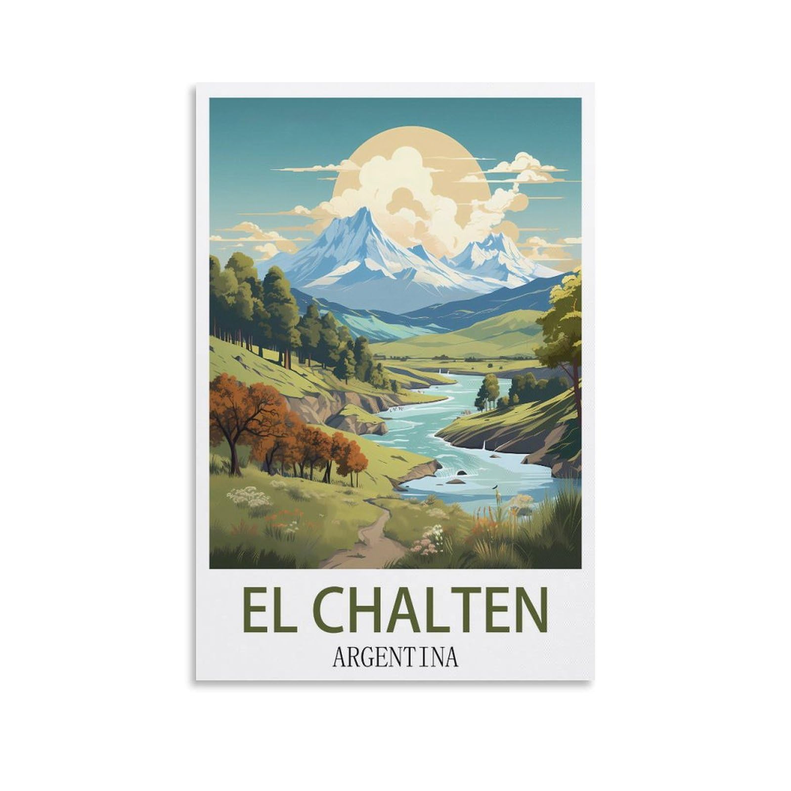 EZMLFA Diamond Painting Kits for Adults,El Chalten Argentina 5D Diamond Painting Kit for Adults Beginners, DIY Full Round Drill Gem Art Kits for Home 40x40cm