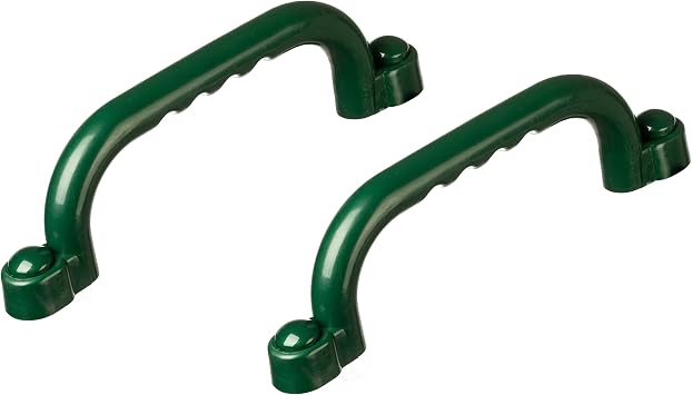 Green Plastic Safety Grab Handles Set, Kids Outdoor Play House Hand Grip Bars for Jungle Gym Playground Set Accessory