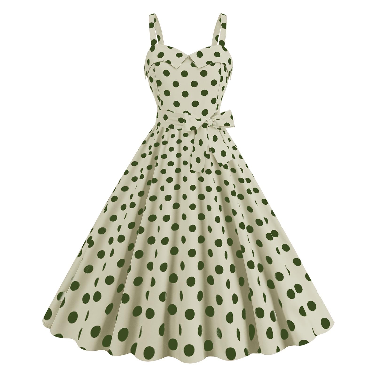 Rockabilly Kleider Damen Fasching 50er 60er Jahre Vintage Partykleid Polka Dots Coctailkleid Ärmellos A-Line Swing Kleider Hochzeit Festliche Ballkleid Knielang Abendkleider Elegante