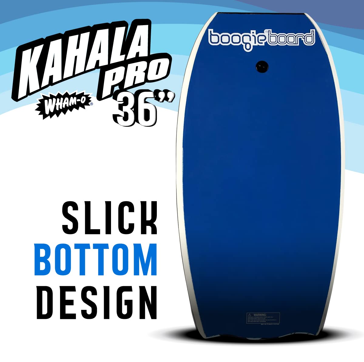 BoogieBoard Kahala Pro - Tabla de bodyboard de 36 pulgadas | Núcleo de Phuszion duradero y ligero con parte superior lisa y parte inferior lisa de polietileno de alta densidad, cola creciente, correa