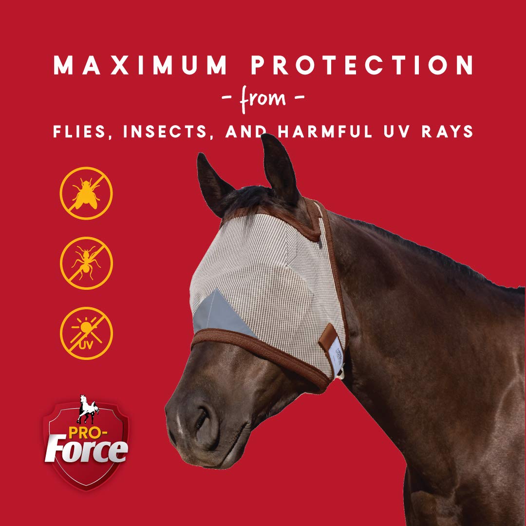 Pro-Force Equine Fly Mask - Horse Fly Mask with UV Protection - Adjustable Fit for Comfort - Without Ears - image 3
