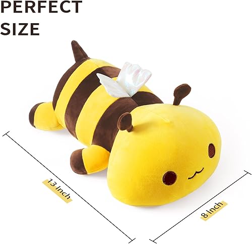 Miniatura 5 de Onsoyours - Lindo juguete de peluche de abeja para niños, suave almohada de felpa de abeja de miel para niños (Amarillo, 13")