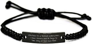 Underwriter Gift: Cautionary Rope Bracelet for Valentine's - Charming Underwriter Underwriting Quote, Adjustable Black Rope, Black Stainless Steel Engraving