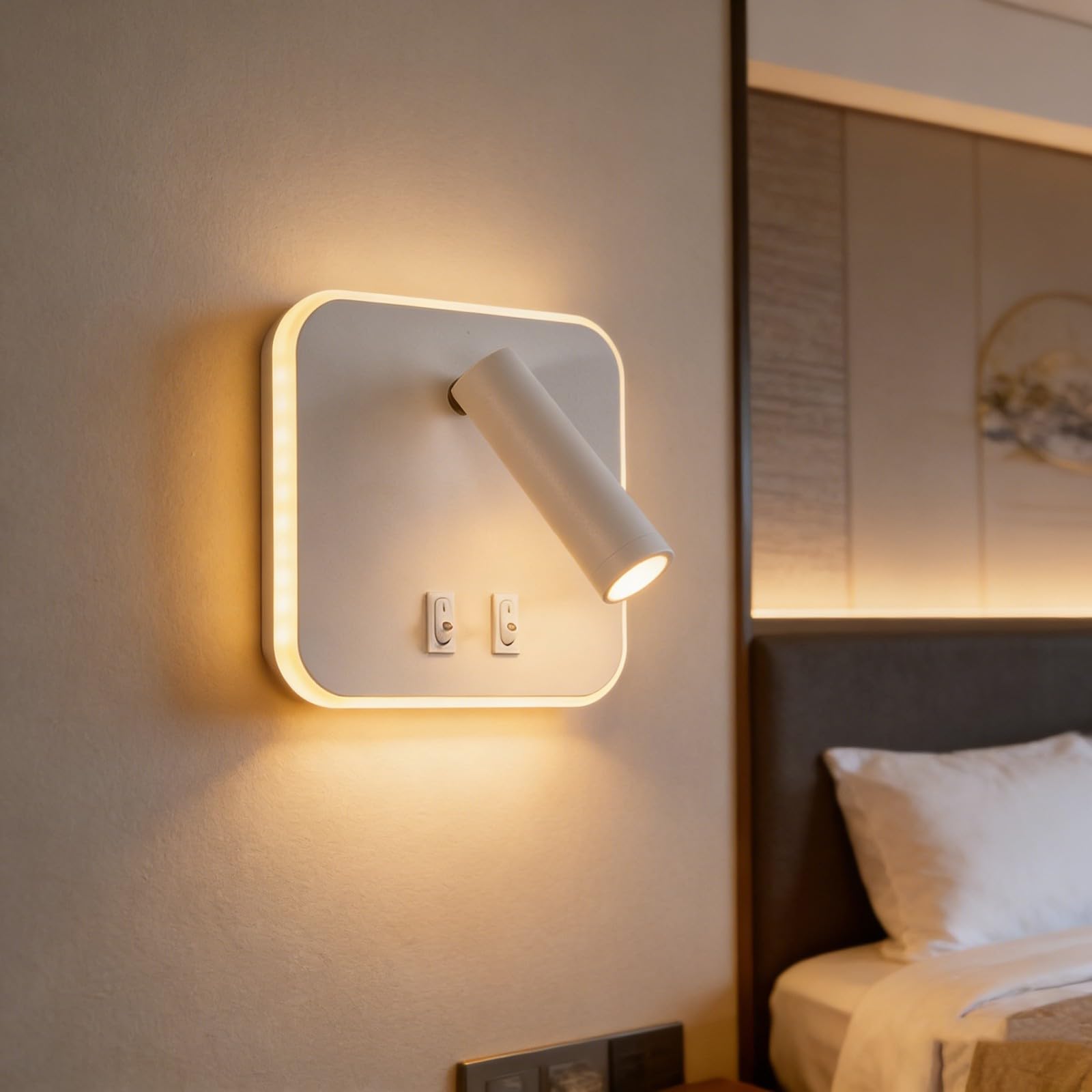 Lampada da lettura a LED da comodino montata a parete con rotazione 180 gradi per uffici da camera da letto e lampada da scrivania angolo regolabile per sala studio