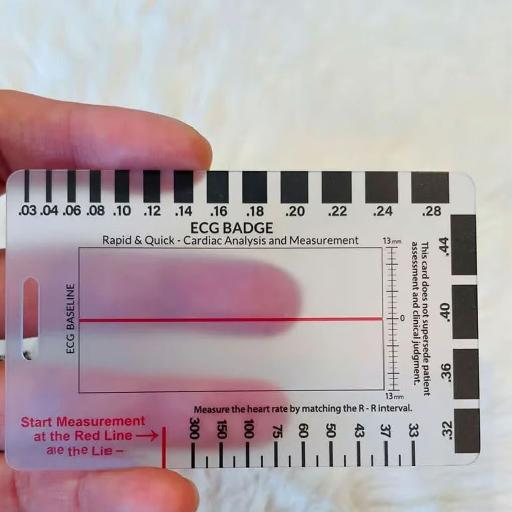 Scheda Tascabile ECG bifacciale Portatile e Durevole Sottile e Leggero. La consultazione Rapida è in Acrilico Trasparente e Semplice, B