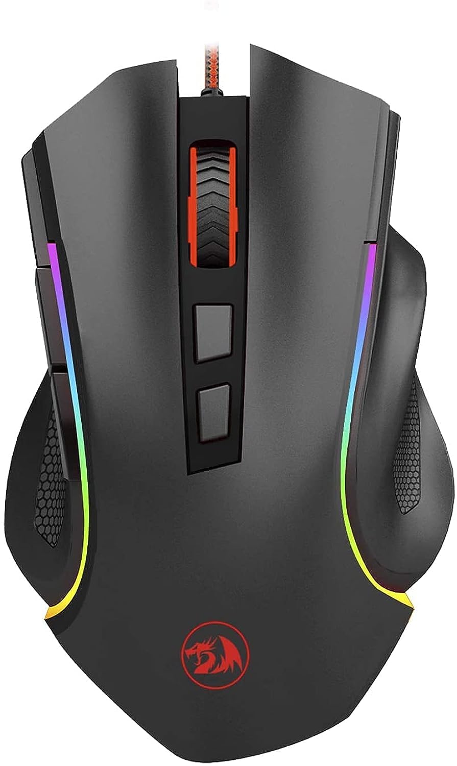 Redragon Griffin M607 Wired USB Gaming Mouse with 7 Programmable Buttons / 7200 DPI/RGB Lighting for Windows/Mac PC