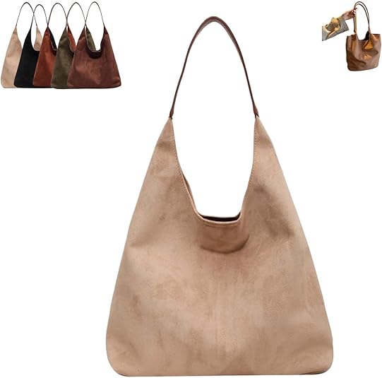 SYDXGD 2024 NEW Women's hobos & shoulder bags,Suede Hobo Bag, Brown