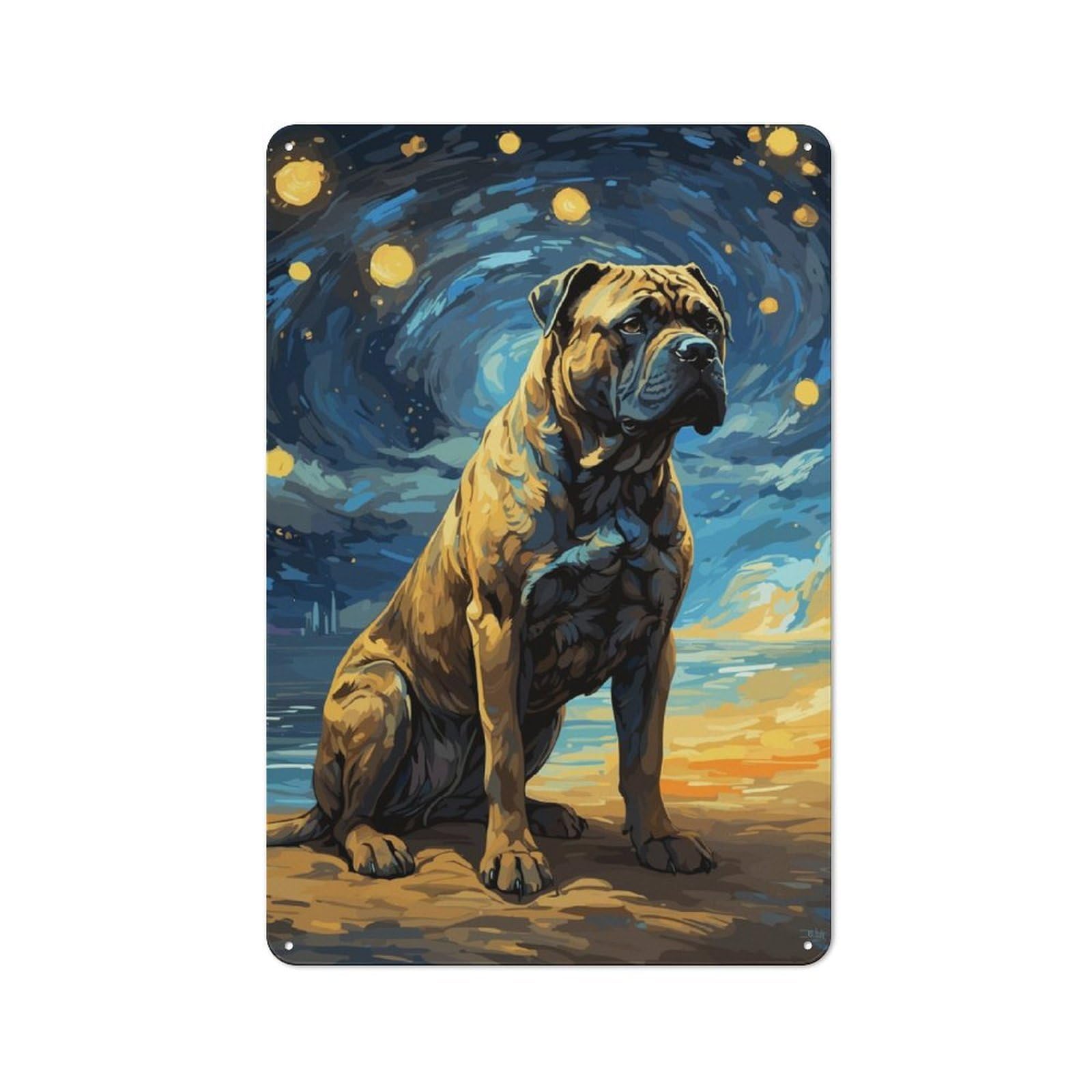 Junmoney Cane Corso Italian Masstif Retro Metal Wall Sign 30X20cm With For Pub Or Café, A Housewarming Gift For Hospitality Wall Decor Collectors