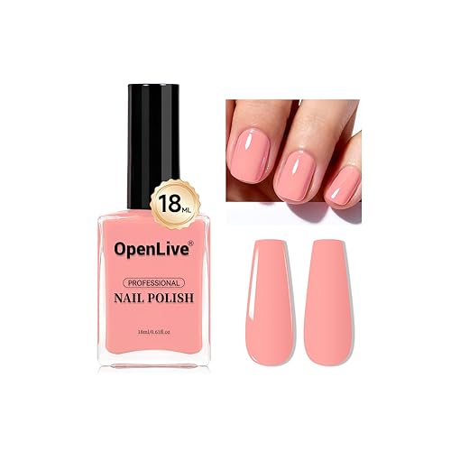 18ml Esmalte de uñas rosa suave de secado rápido de gran volumen, brillo de larga duración, arte de uñas para dedos y uñas de los pies, arte de uñas